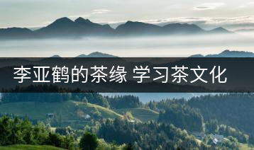 李亞鶴的茶緣 學(xué)習(xí)茶文化，了解茶文化，品味茶文化