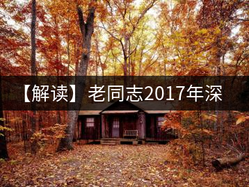 【解讀】老同志2017年深山老樹（熟）