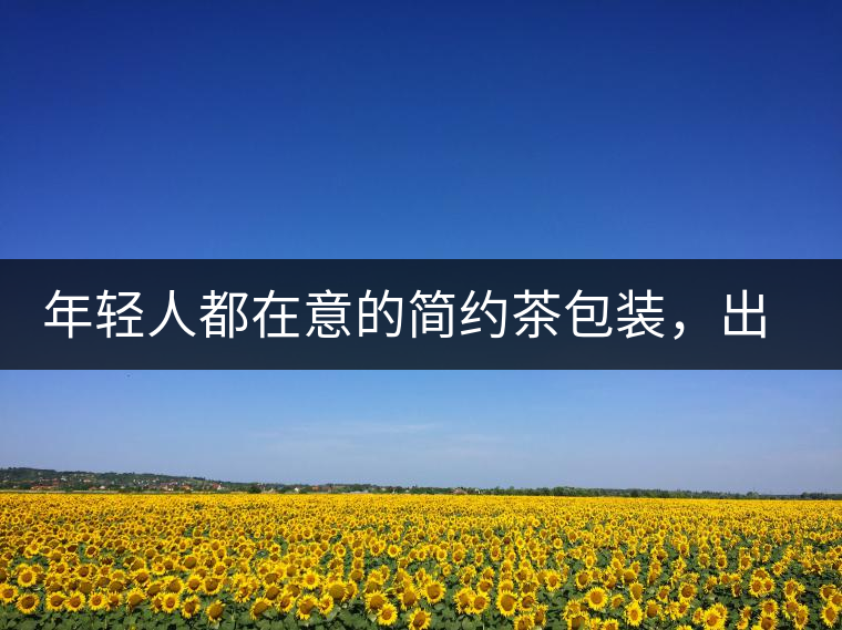年輕人都在意的簡約茶包裝，出道顏值即巔峰的茶包裝可真好喝！