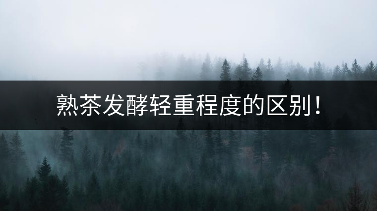 熟茶發(fā)酵輕重程度的區(qū)別！