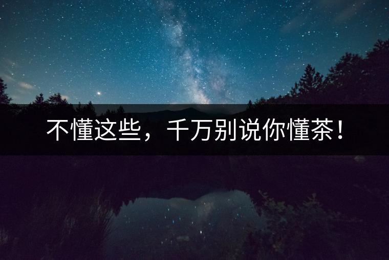 不懂這些，千萬別說你懂茶！