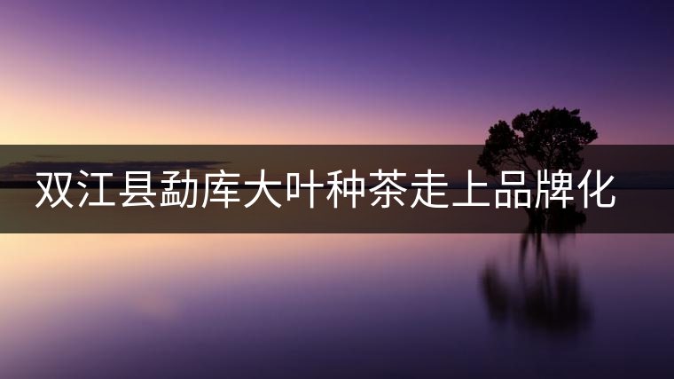 雙江縣勐庫大葉種茶走上品牌化發(fā)展之路