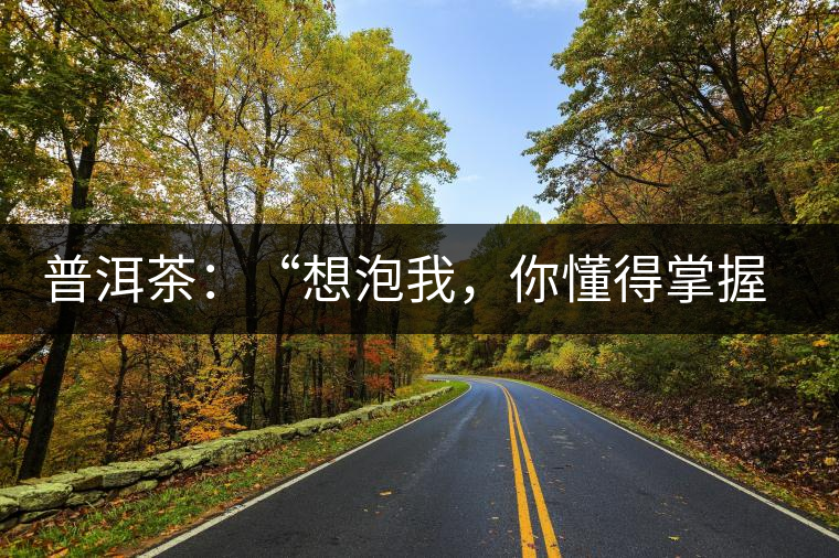 普洱茶：“想泡我，你懂得掌握‘火候’嗎？”