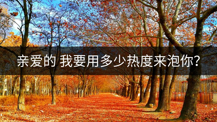 親愛的 我要用多少熱度來泡你？