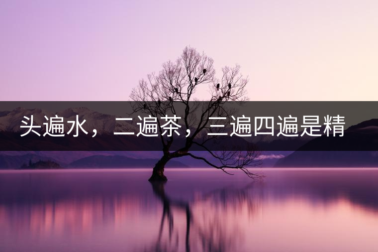 頭遍水，二遍茶，三遍四遍是精華