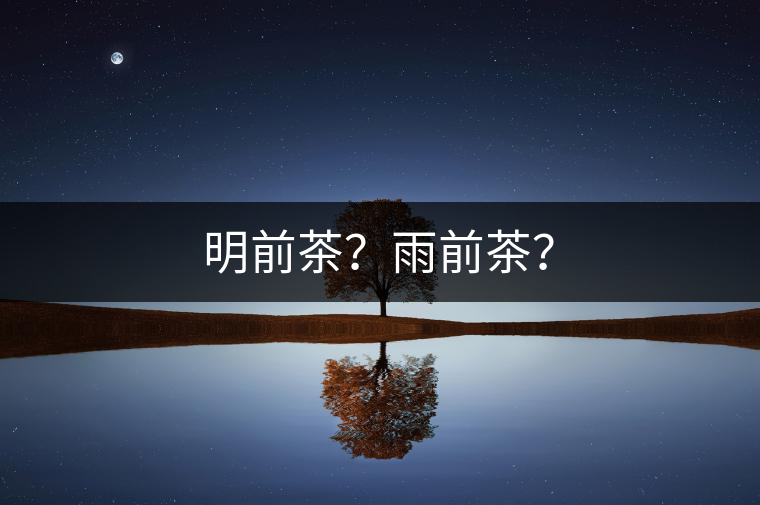 明前茶？雨前茶？