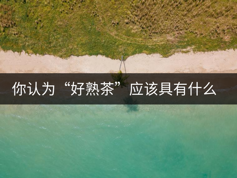 你認為“好熟茶”應該具有什么樣的標準？