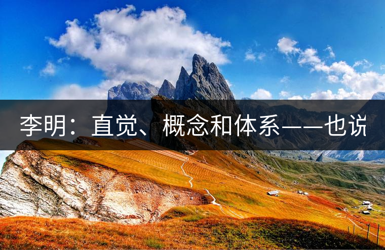 李明：直覺、概念和體系——也說“號級茶”