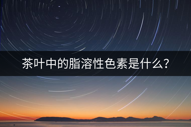 茶葉中的脂溶性色素是什么？