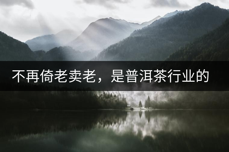不再倚老賣老，是普洱茶行業(yè)的一大進步