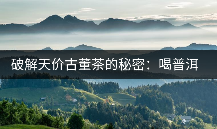 破解天價古董茶的秘密：喝普洱茶成了喝故事，喝包裝紙
