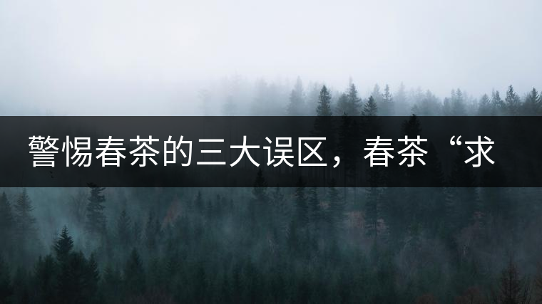 警惕春茶的三大誤區(qū)，春茶“求早”不如“求好”！
