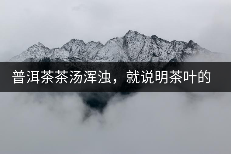 普洱茶茶湯渾濁，就說(shuō)明茶葉的品質(zhì)不好嗎？