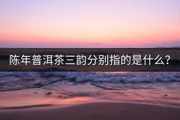 陳年普洱茶三韻分別指的是什么？