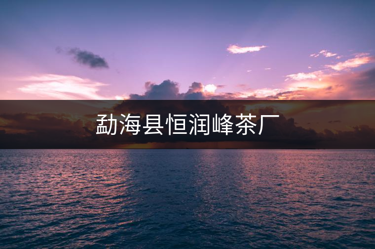 勐?？h恒潤峰茶廠