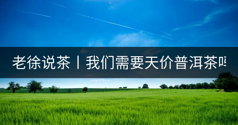 老徐說茶丨我們需要天價(jià)普洱茶嗎？