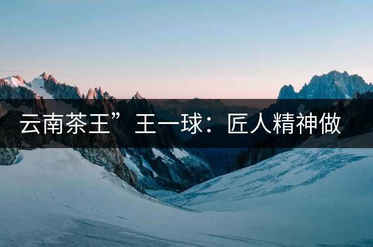 云南茶王”王一球：匠人精神做茶，郎河要做百年老店