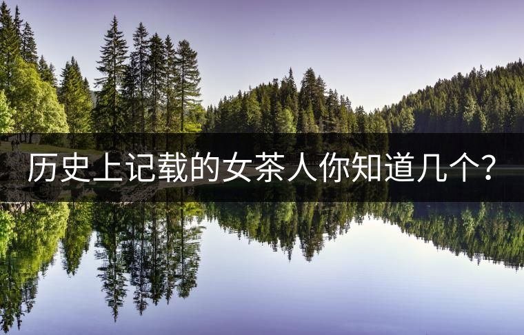 歷史上記載的女茶人你知道幾個？