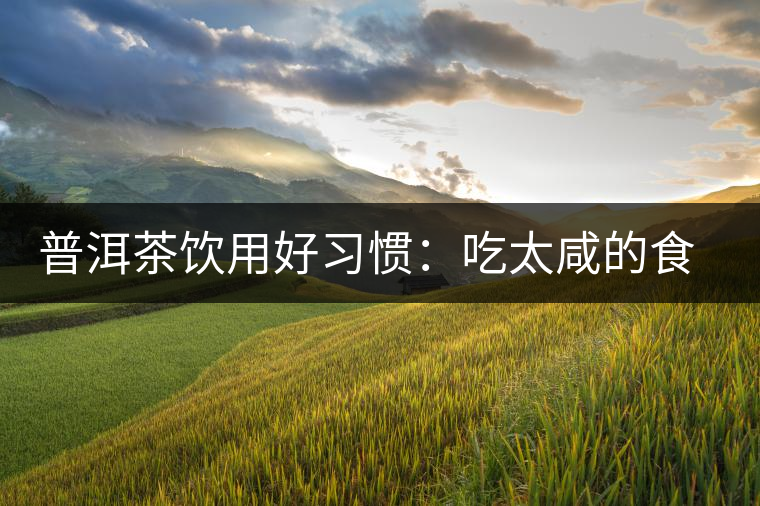 普洱茶飲用好習慣:吃太咸的食物后宜飲茶 普洱茶飲用好習慣:吃太咸的食物后宜飲茶