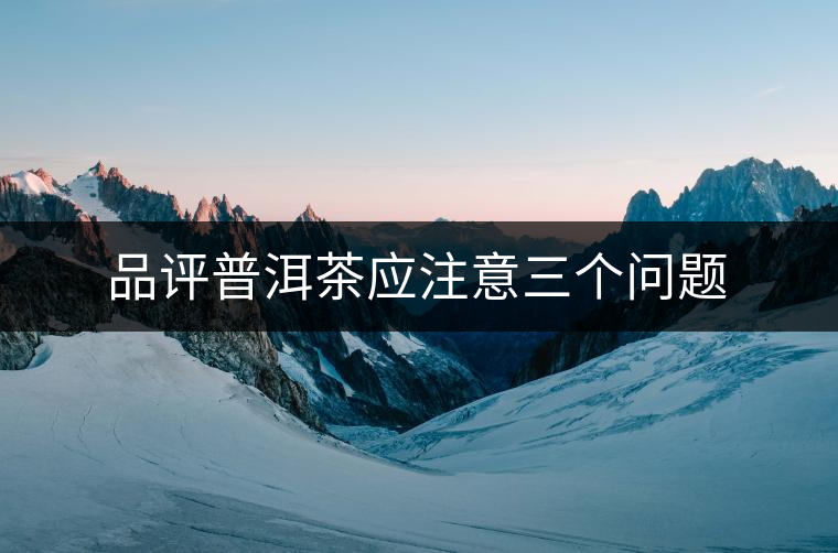 品評普洱茶應(yīng)注意三個問題 品評普洱茶應(yīng)注意三個問題