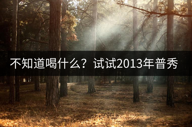 不知道喝什么？試試2013年普秀品味板山吧！