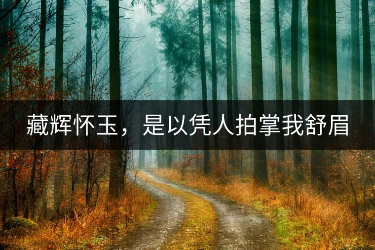 藏輝懷玉，是以憑人拍掌我舒眉