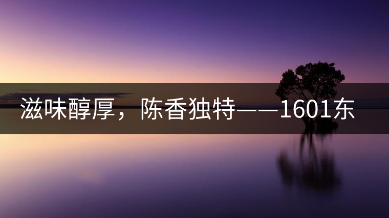 滋味醇厚，陳香獨(dú)特——1601東方美韻品鑒