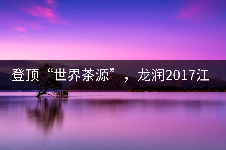 登頂“世界茶源”，龍潤2017江城茶上市啦！