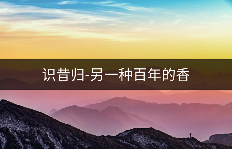 識(shí)昔歸-另一種百年的香