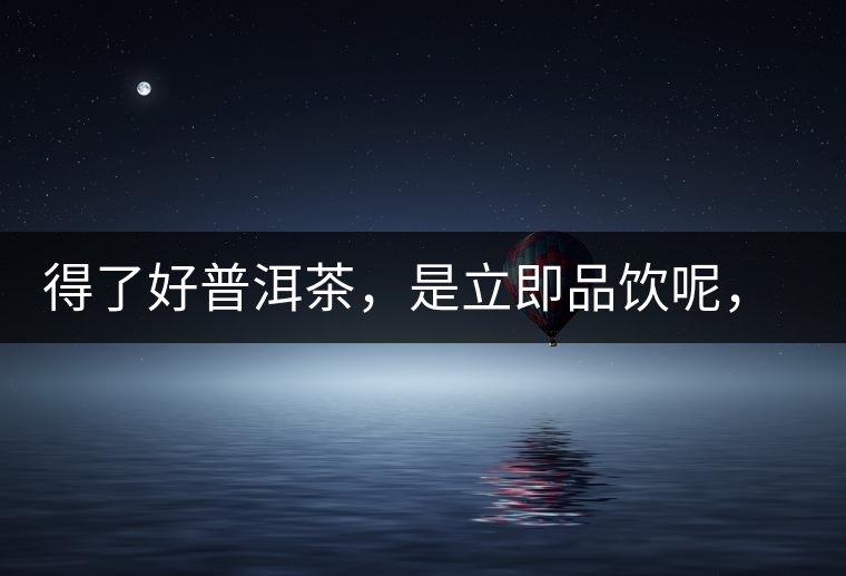 得了好普洱茶，是立即品飲呢，還是收藏？