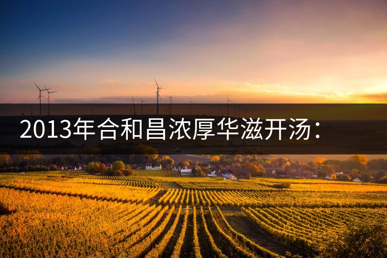 2013年合和昌濃厚華滋開(kāi)湯：濃醇厚滑，香氣悠揚(yáng)