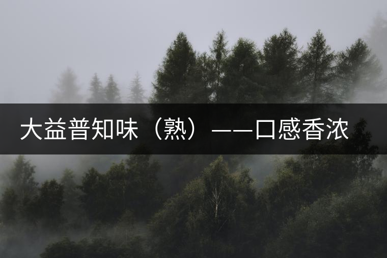 大益普知味（熟）——口感香濃，陳香味足