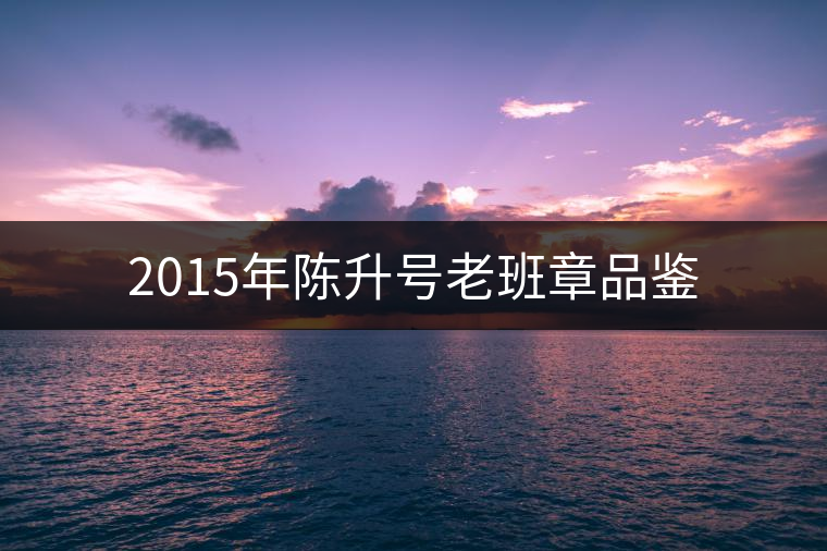 2015年陳升號老班章品鑒 2015年陳升號老班章品鑒