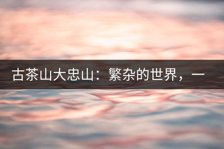 古茶山大忠山：繁雜的世界，一杯就夠了