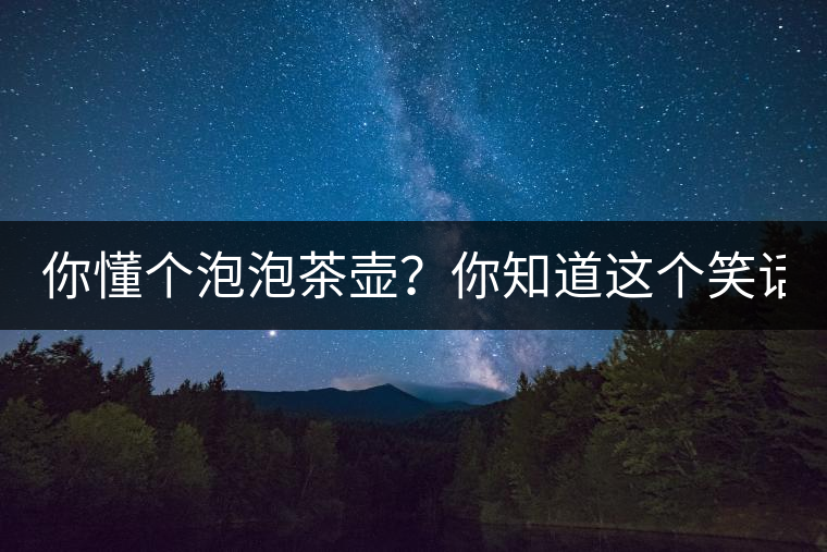 你懂個泡泡茶壺？你知道這個笑話嗎？