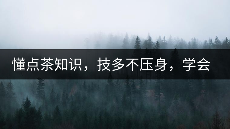 懂點(diǎn)茶知識(shí)，技多不壓身，學(xué)會(huì)這些秒變茶藝高手