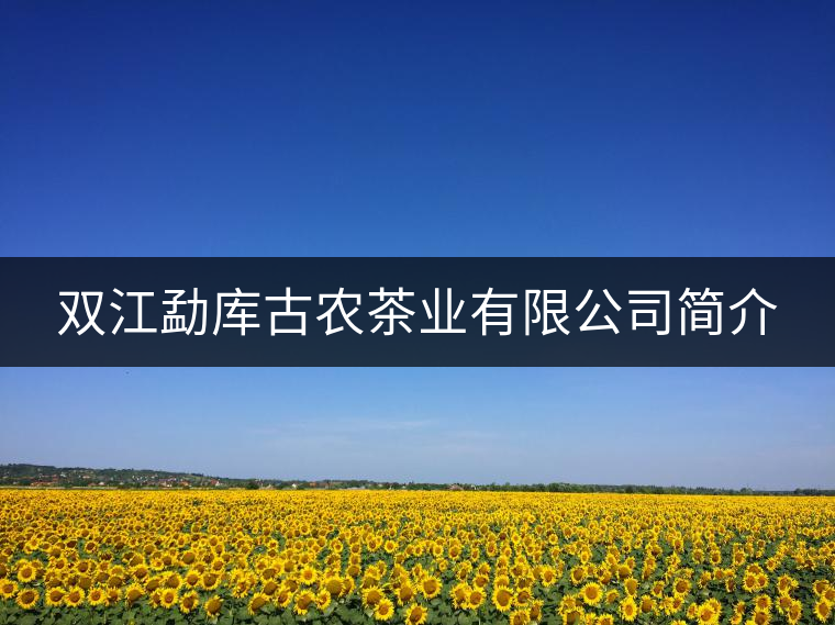 雙江勐庫(kù)古農(nóng)茶業(yè)有限公司簡(jiǎn)介