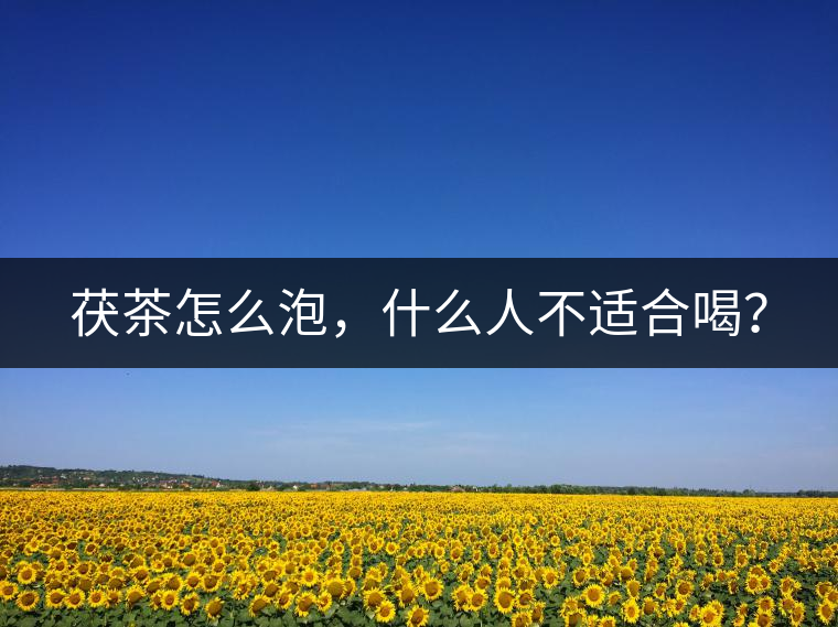 茯茶怎么泡，什么人不適合喝？