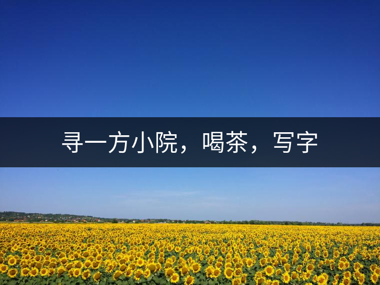 尋一方小院，喝茶，寫字
