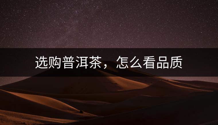 選購普洱茶，怎么看品質(zhì)