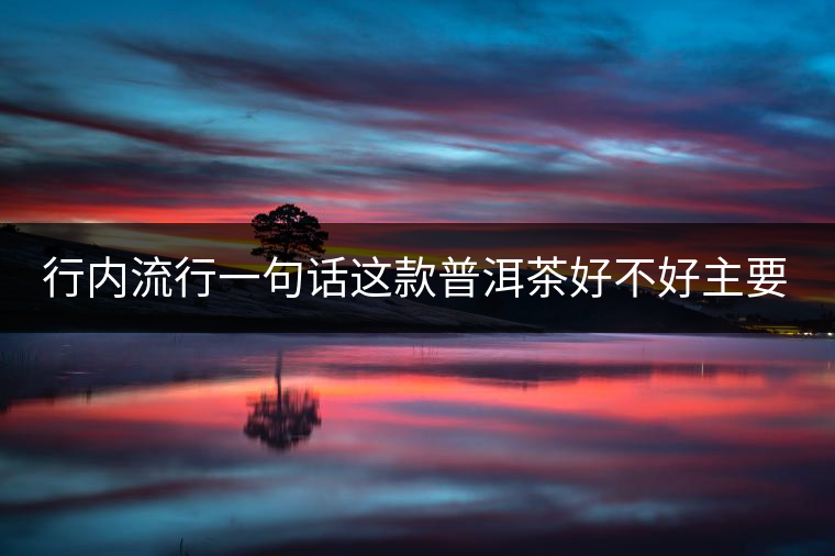 行內(nèi)流行一句話這款普洱茶好不好主要還看尾水，雖然比較片面但是也有一定道理。