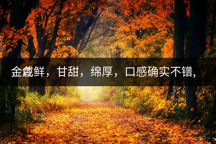 金色
，咸鮮，甘甜，綿厚，口感確實(shí)不鐠,還有上升空間。